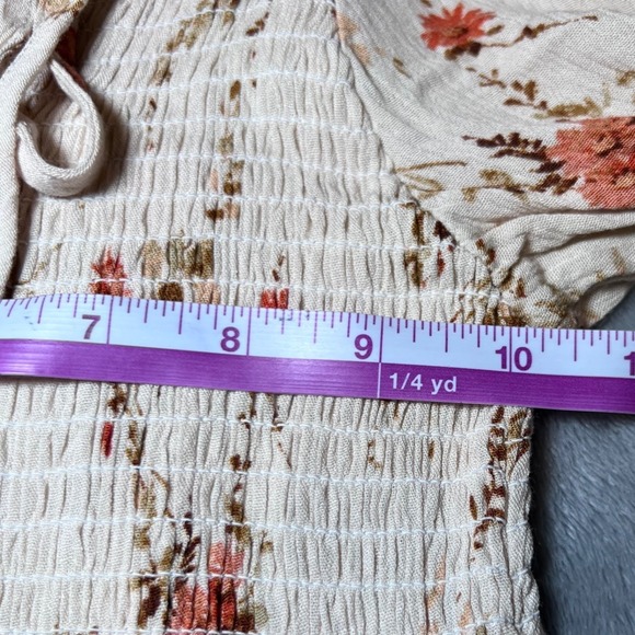 Altar'd State Womens Size Small Shorts Romper Tan Floral Cottagecore Boho Mini - Picture 8 of 16